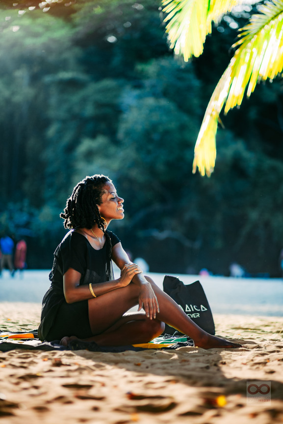 woman enjoying frenchmans cove beach