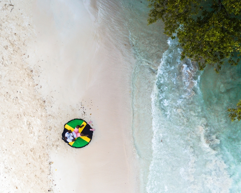Jamaica beach flag mat