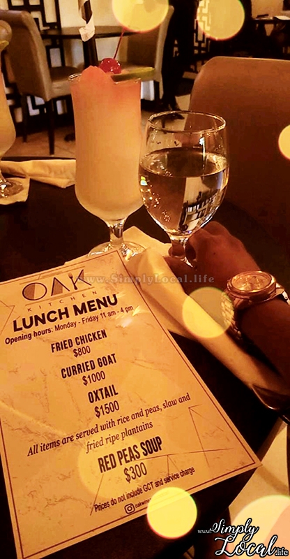 Oak Wine Bar Jamaican lunch menu