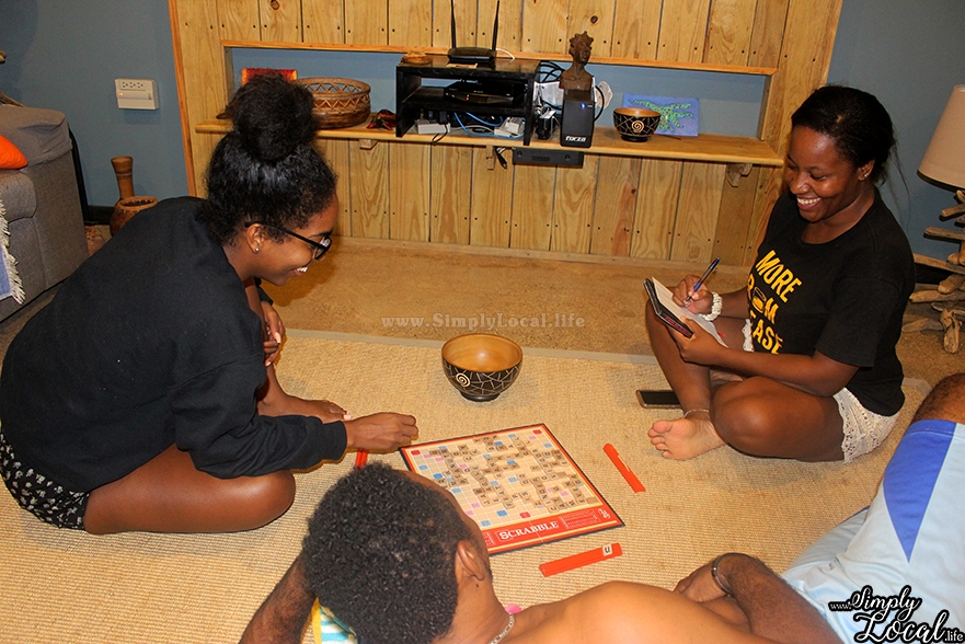 Turtles Nest Treasure Beach Jamaica Villa friends playing scrabble