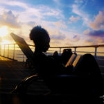 Carnival Tropical Cruise girl sunset book read