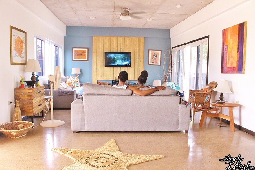 Turtles Nest Treasure Beach Jamaica Villa couple watching tv